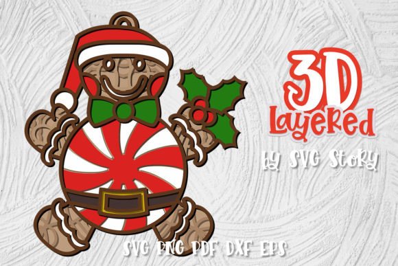 3D Christmas Candy Peppermint Candy 04: A Versatile Design for Creative Projects