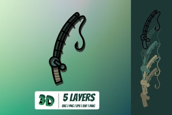 3D Fishing Rod SVG: A Versatile Digital Asset for Creative Projects