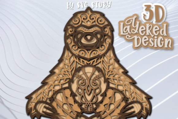 3D Layered Sloth Tropical Animal SVG: A Creative Tool for Modern Designers