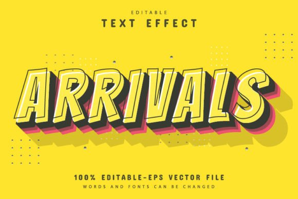 Arrival Yellow 3d Style Text Effect