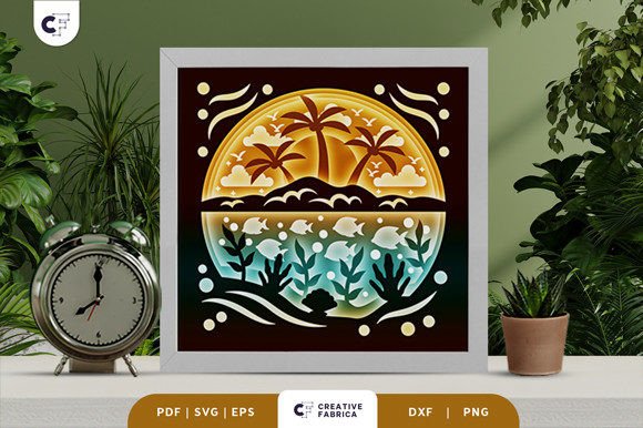Beach Sunset View 3D Shadow Box: A Creative Way to Capture the Beauty of Nature