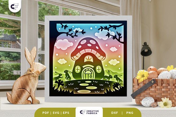 Bunnies Mushroom House 3D Shadow Box: A Creative and Practical Craft for Modern Makers