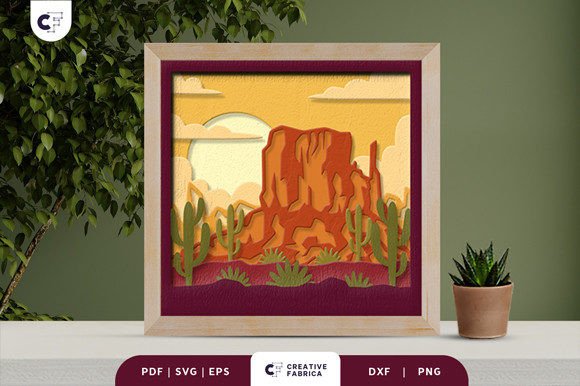 Canyon Sunset 3D Shadow Box: A Creative Masterpiece for Craft Enthusiasts