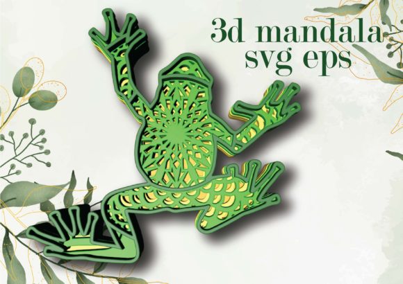 Frog 4 Layers 3D Mandala