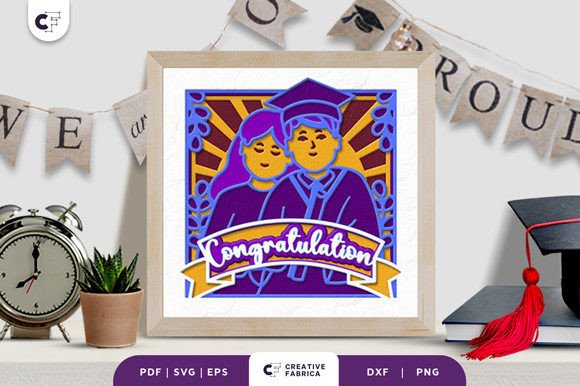Graduation Boy with Mom 3D Shadow Box: A Unique Craft Project for Memories