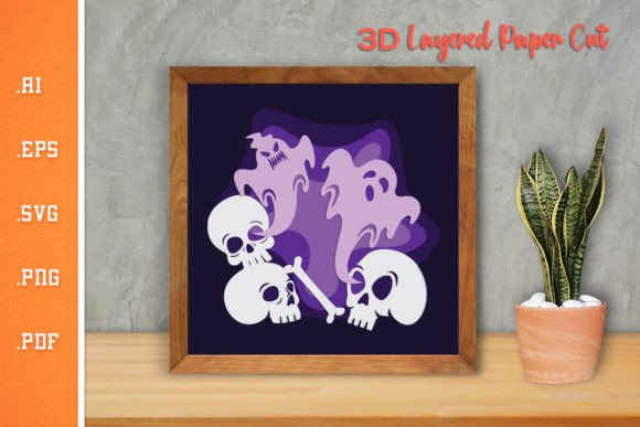 Halloween Ghost - 3D SVG Paper Cut 7