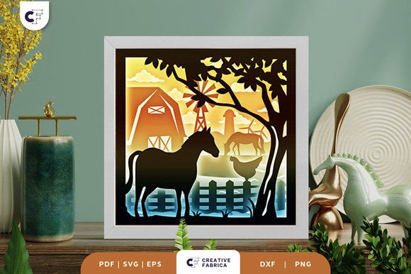 Horse and Farmhouse 3D Shadow Box: A Creative Crafting Project