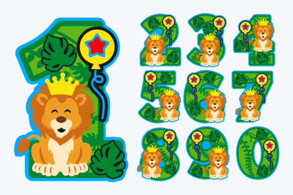 Lion Numbers 3D SVG for Creative Projects