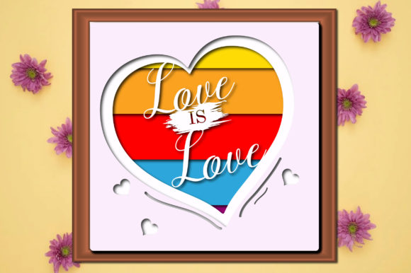 Love is Love Rainbow Design Shadow Box