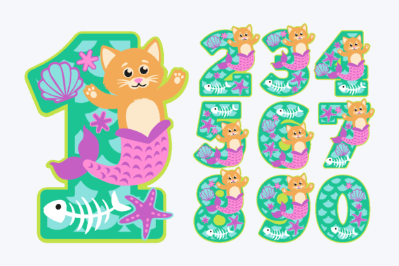 Mermaid Cat Numbers 3D SVG: Creative Solutions for Every Project