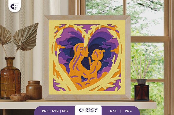 Mother with Baby 3D Shadow Box SVG: A Creative and Meaningful Crafting Option