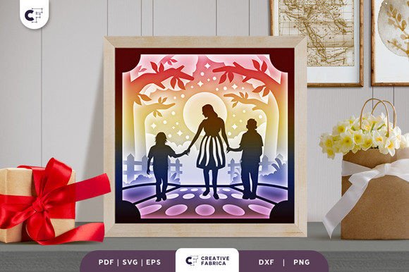 Mother with Daughter and Son 3D Papercut: A Unique Artistic Expression