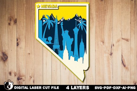 Nevada, 3D Layered Laser Cut File for CNC Projects
