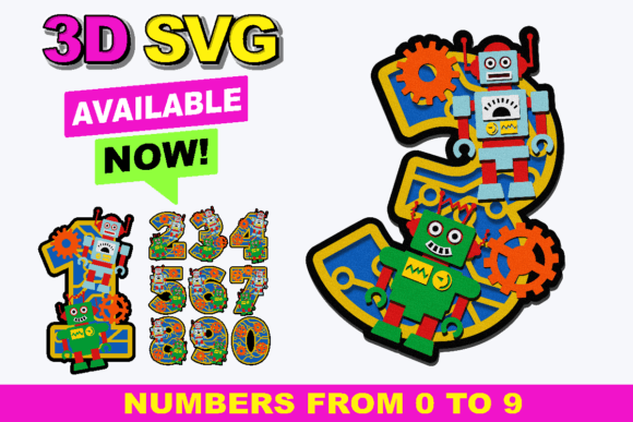 Robots Numbers 3D SVG: A Creative Powerhouse for Modern Designers