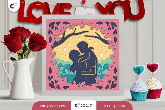 Valentine s Day 3D Shadow Box Paper Cut