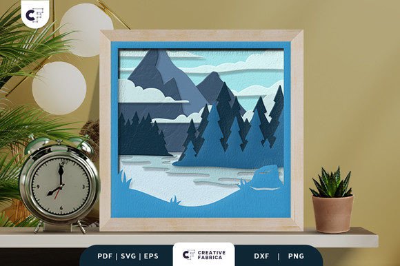 Wet Woodland 3D Shadow Box Paper Cut